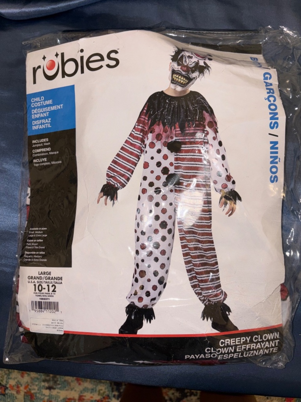 Rubies Scary Clown Halloween Costumes for Kids Size Large (10-12) Years - Picture 6 of 11